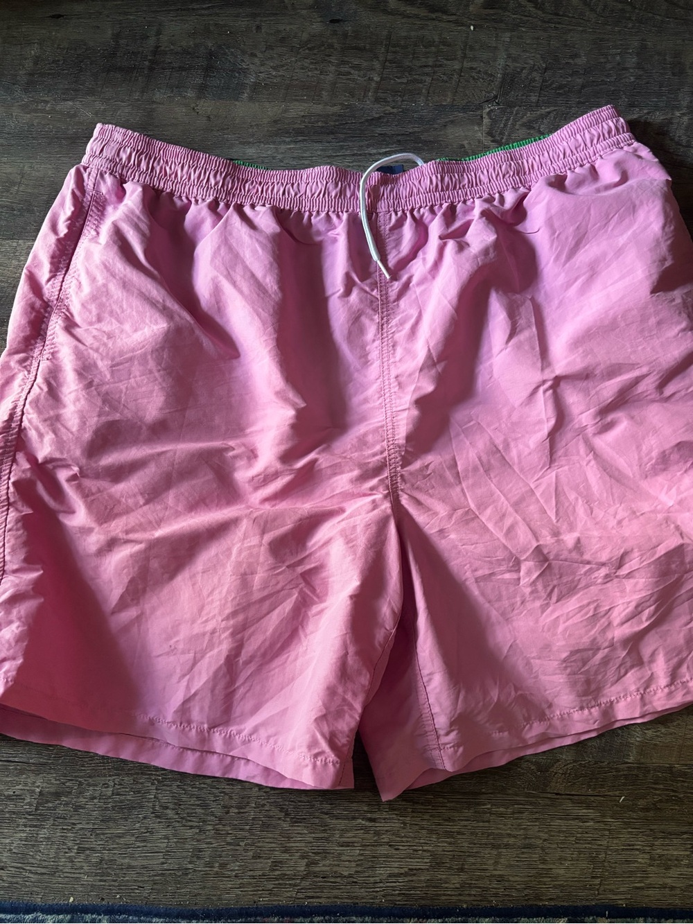 Men’s Ralph Lauren Polo  Solid Pink Swim Trunks with Elastic Waist